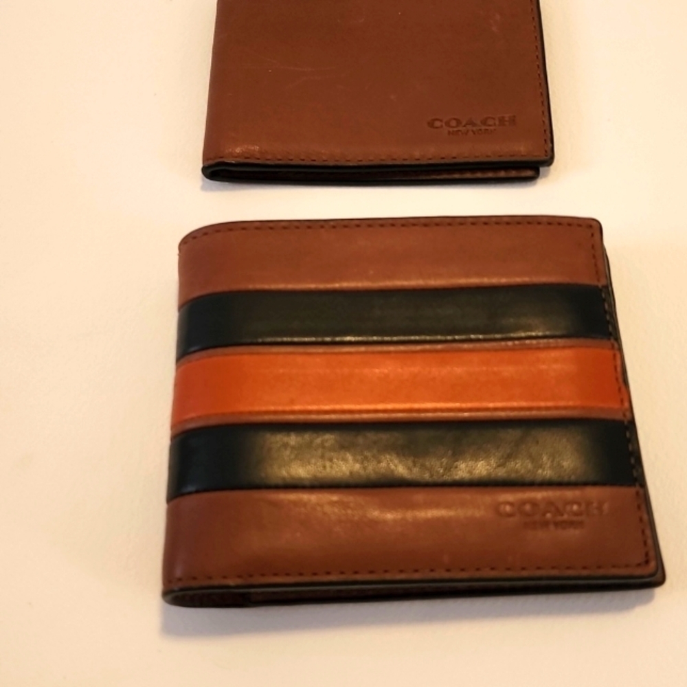 New Coach Tricolor Men's Leather Wallet with Removable Credit Card Holder